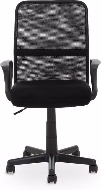 Orsina Ergonomic Black Fabric Home Office Chair with Armrests and Castors – 1