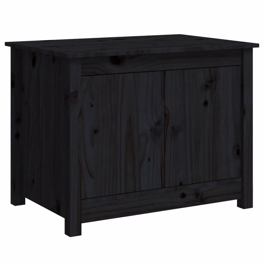 Berkfield Home Black Rustic Solid Pine Coffee Table W: 71 cm, D: 49 cm, H: 55 cm – 2
