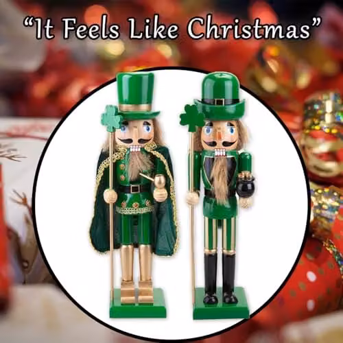 VFM e-Store Luck Nutcracker Christmas Decoration in Assorted Green Designs – 7