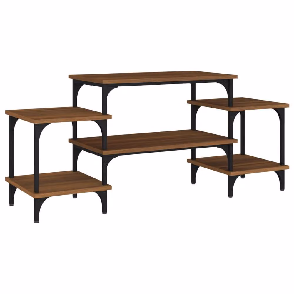 Berkfield Home Industrial TV Cabinet in Brown Oak, W/D/H: 117 x 35 x 52 cm – 2