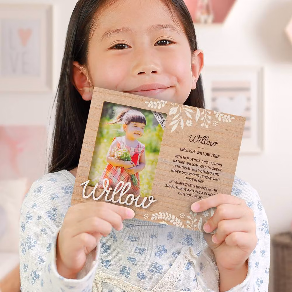 History & Heraldry Ellie Pre-personalised Child's Floral Picture Frame, Brown, W/H: 8.5 x 11 cm – 4