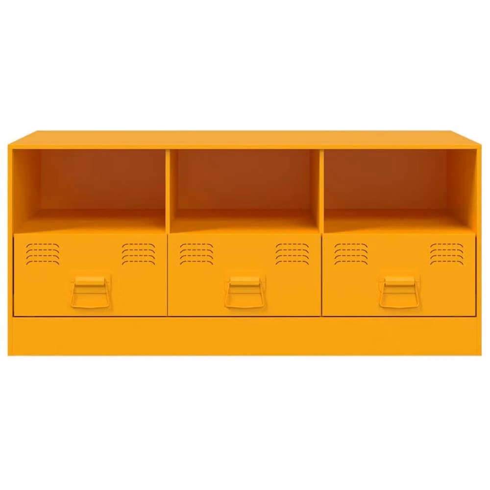 Berkfield Home TV Cabinet in Mustard Yellow, W/D/H: 99 x 39 x 44 cm – 4