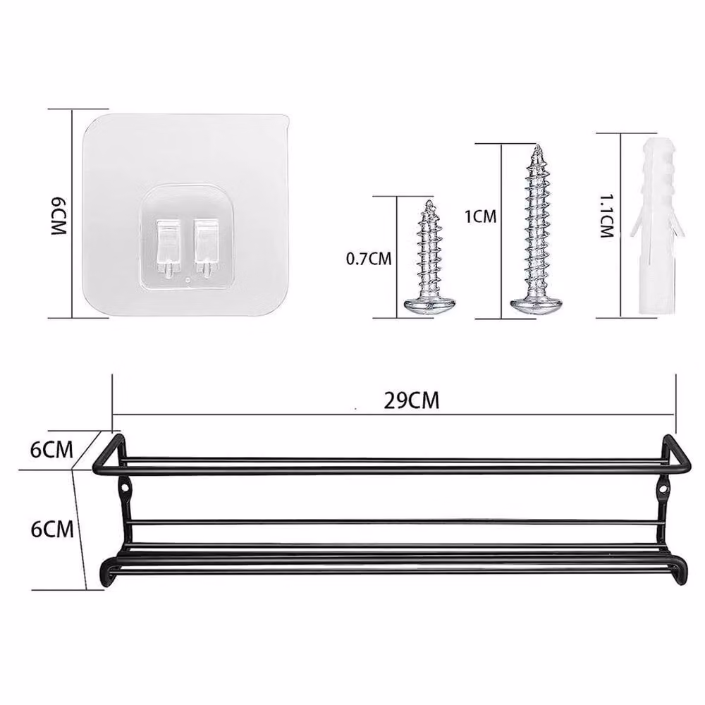 KORVIXA 4 Tier Metal Wall Mounted Spice Rack Holder in Black – 2
