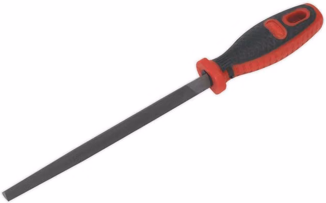 Loops 200mm Triangular Engineers File in Red and Multicolour