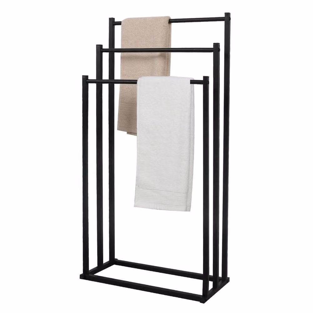 Kelvenix Black Freestanding Metal Towel Rack and Towel Rail – 5