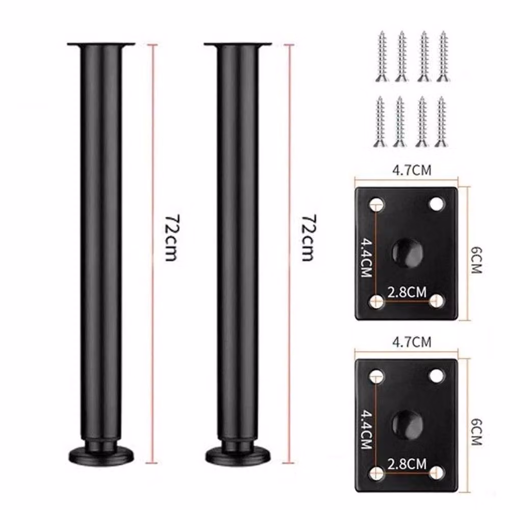 VOGREX 4-Piece Adjustable Black Iron Kitchen Worktop Support Legs, Height: 72-110 cm – 2