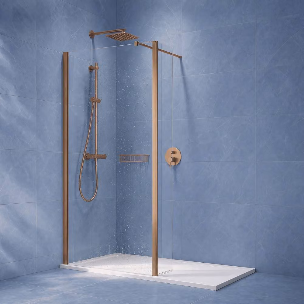 Balterley Brushed Bronze Walk-In Wetroom Panel, Brown, H: 185 cm x W: 32.2 cm x D: 8 cm – 2