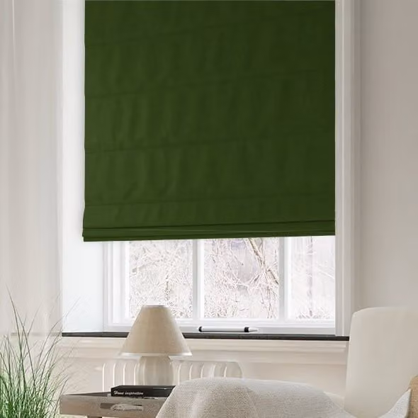 Terrys Clarence Velvet Made to Measure Roman Blind in Green