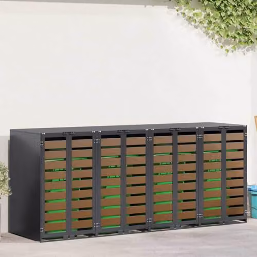 vidaXL Wheelie Bin Storage for 4 Bins in Anthracite Steel – 2