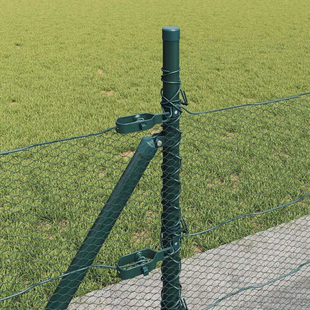 Berkfield Home Green PVC-Coated Steel Hexagon Fence, 0.4 x 100 m – 2