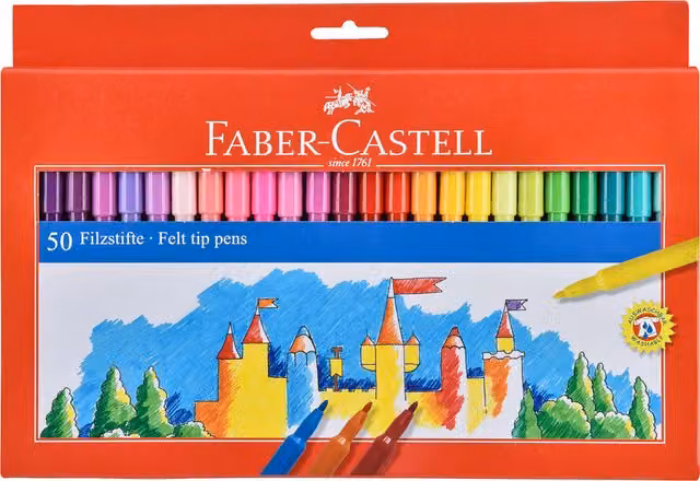 Faber-Castell Multicolour Felt Tip Pens with Ink for School Use