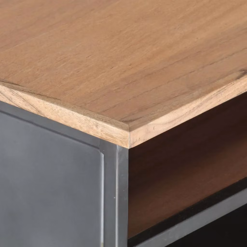Berkfield Home Grey Acacia Wood Coffee Table, W/D/H: 90 x 50 x 35 cm – 3