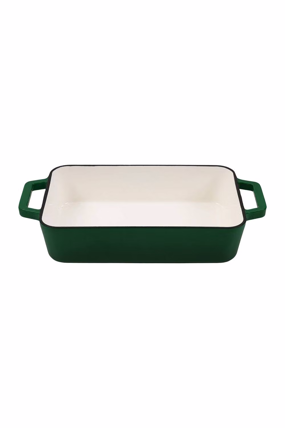 Living and Home Green Enamelled Cast Iron Rectangular Roasting Pan, 3.2 l – 2