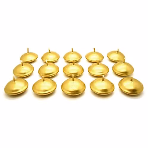 SolaDirect Unscented Metallic Gold Floating Paraffin Wax Candles, Pack of 15 – 1
