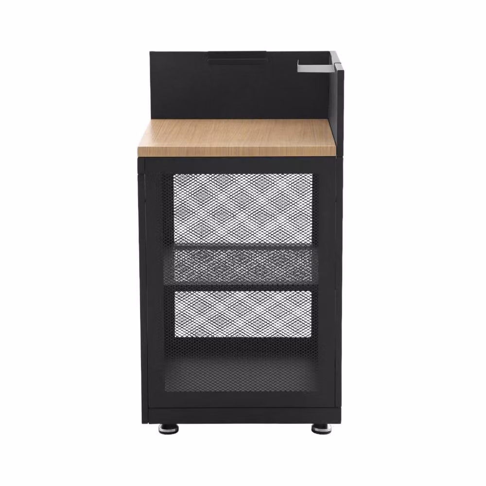 sweeek Outdoor Kitchen Decor in Black with Steel and Wood Construction, W/D/H: 60 x 23 x 110 cm – 2