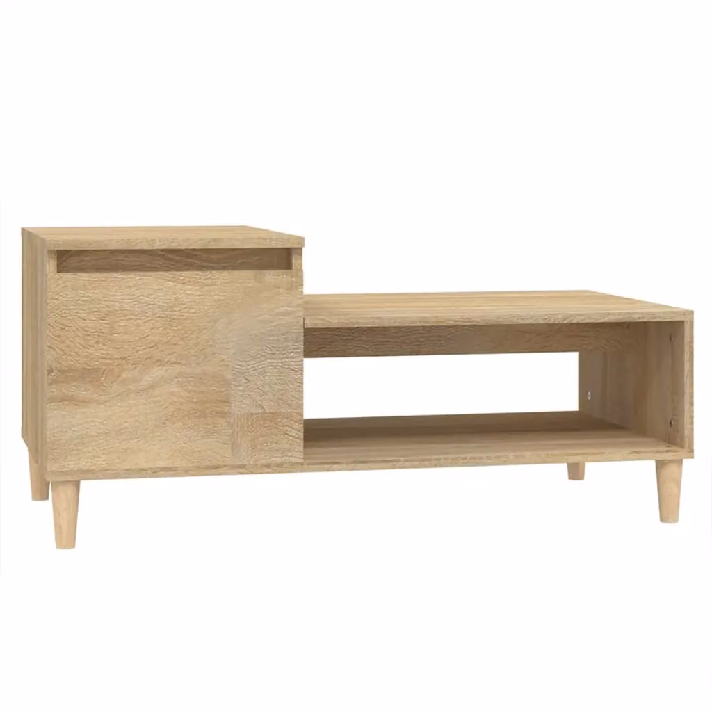 Berkfield Home Sonoma Oak Coffee Table in Brown, W/D/H: 100 x 50 x 45 cm – 2