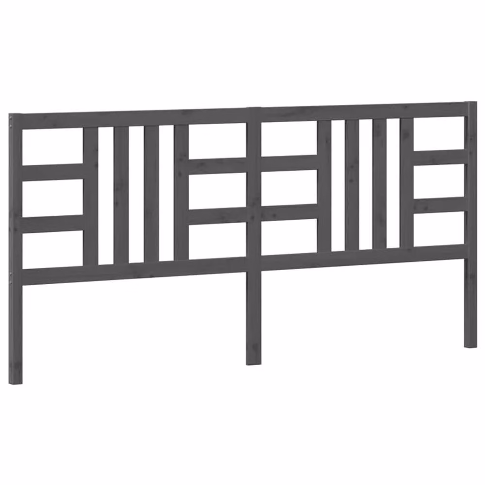 Berkfield Home Beautiful Bed Headboard in Grey Solid Pine Wood W/D/H: 206 x 4 x 100 cm – 2