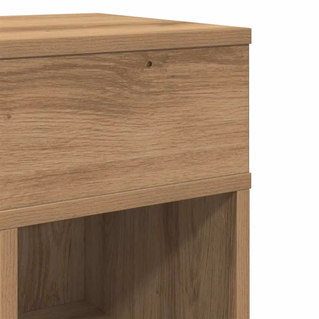 Berkfield Home Artisan Oak Bedside Cabinet with Drawer in Brown, W/D/H: 25 x 31 x 66 cm – 4