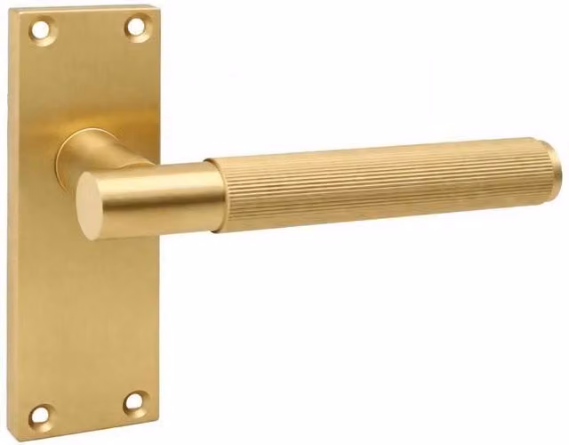 Golden Grace Victorian T-Bar Long Backplate Interior Door Handle Set in Gold and Brass, 1 Pair