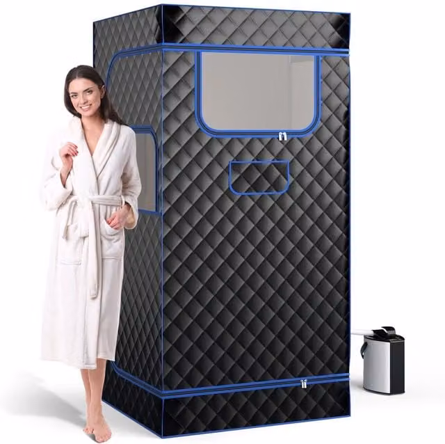 Costway Portable Full Body Steam Sauna Box with 3L Steam Generator in Black