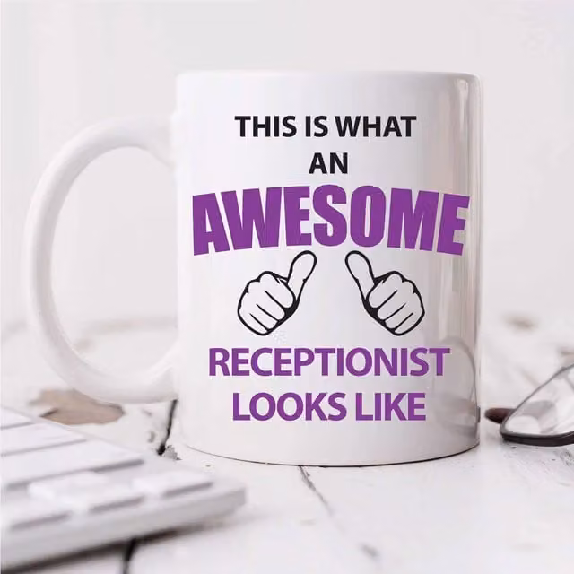 60 Second Makeover Limited This Is What An Awesome Receptionist Looks Like Ceramic Mug in White