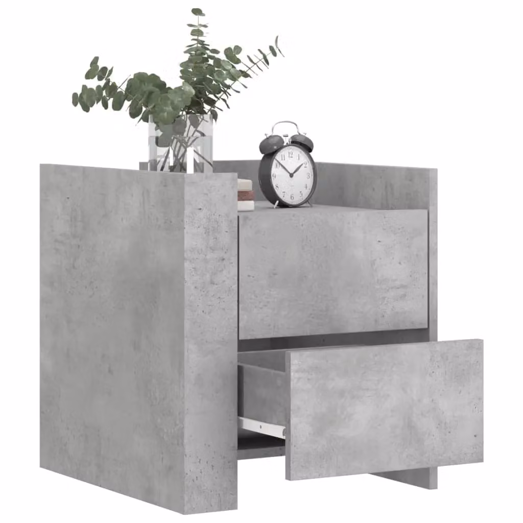 Berkfield Home Bedside Cabinet in Concrete Grey, W/D/H: 45 x 50 x 50 cm – 2