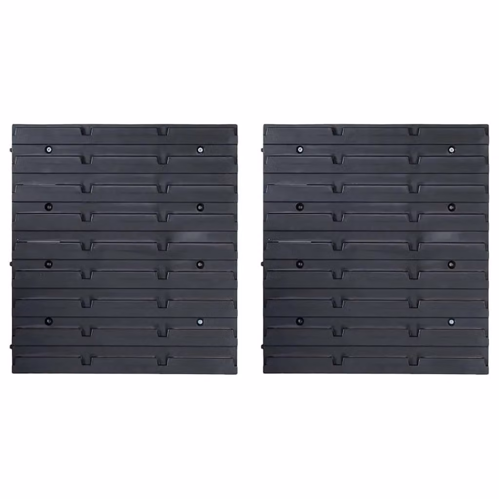 Berkfield Home 39 Piece Stackable Storage Bin Kit with Wall Panels in Red and Black – 1