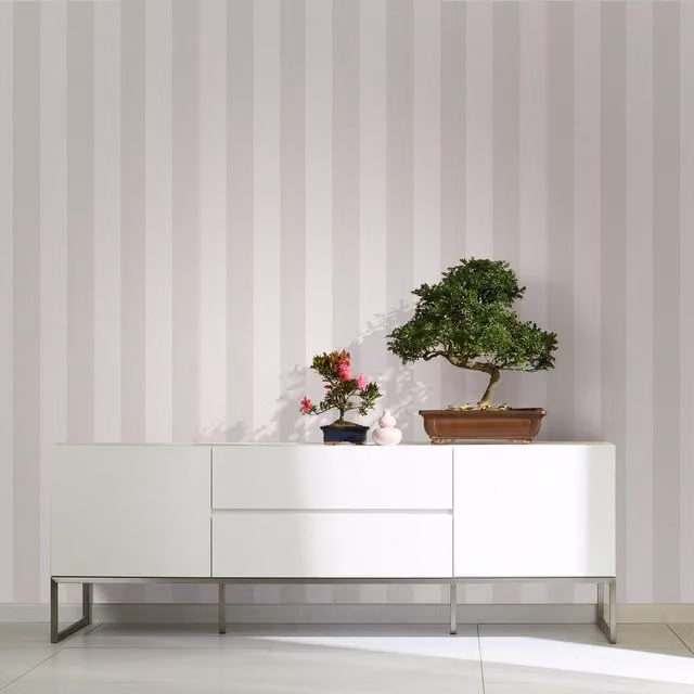 Galerie Industrial Effects Striped Wallpaper in White, Beige and Yellow