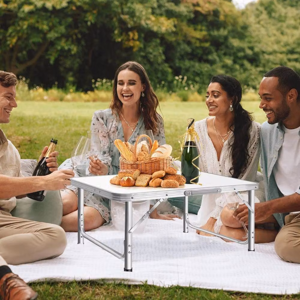 SPETLEK White Folding Table for Camping, Catering and Dining, W/D/H: 60 x 45 x 56 cm – 2
