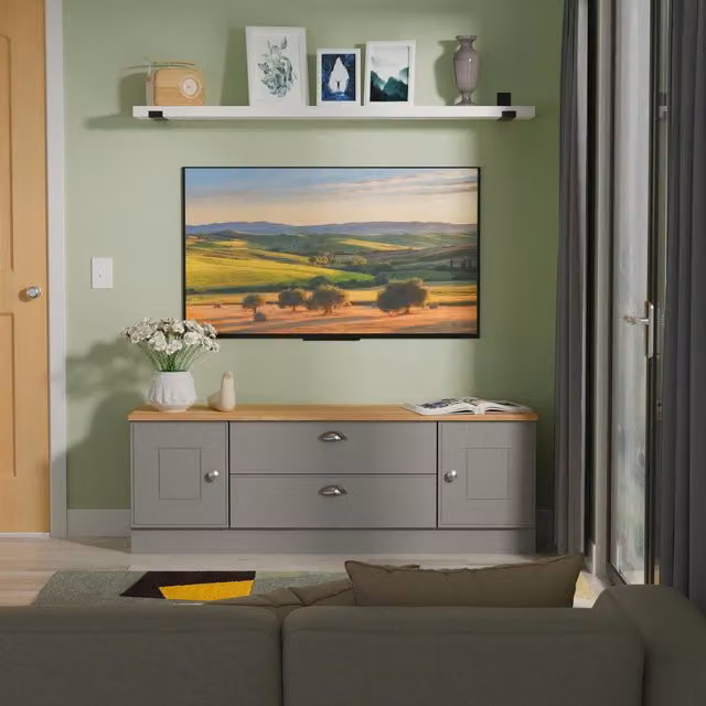 2 U Albert Superwide TV Unit with 2 Doors and 2 Drawers in Dark Grey Matt Finish – 1