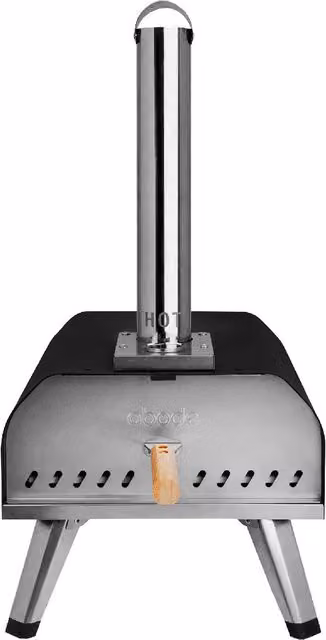 Abode Portable 13 Inch Wood Pellet Pizza Oven and Smoker in Black with Cover and Thermometer