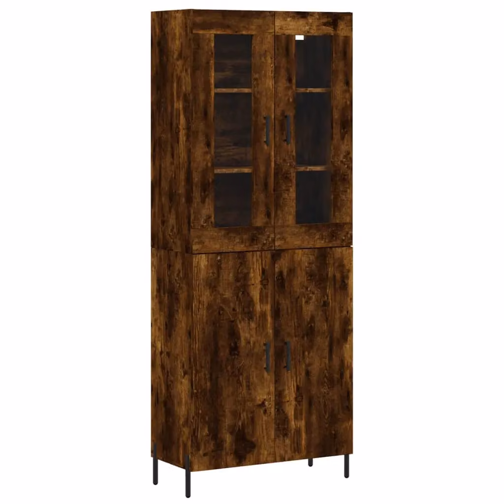 Berkfield Home Smoked Oak Highboard in Brown, W/D/H: 69.5 x 34 x 180 cm – 2