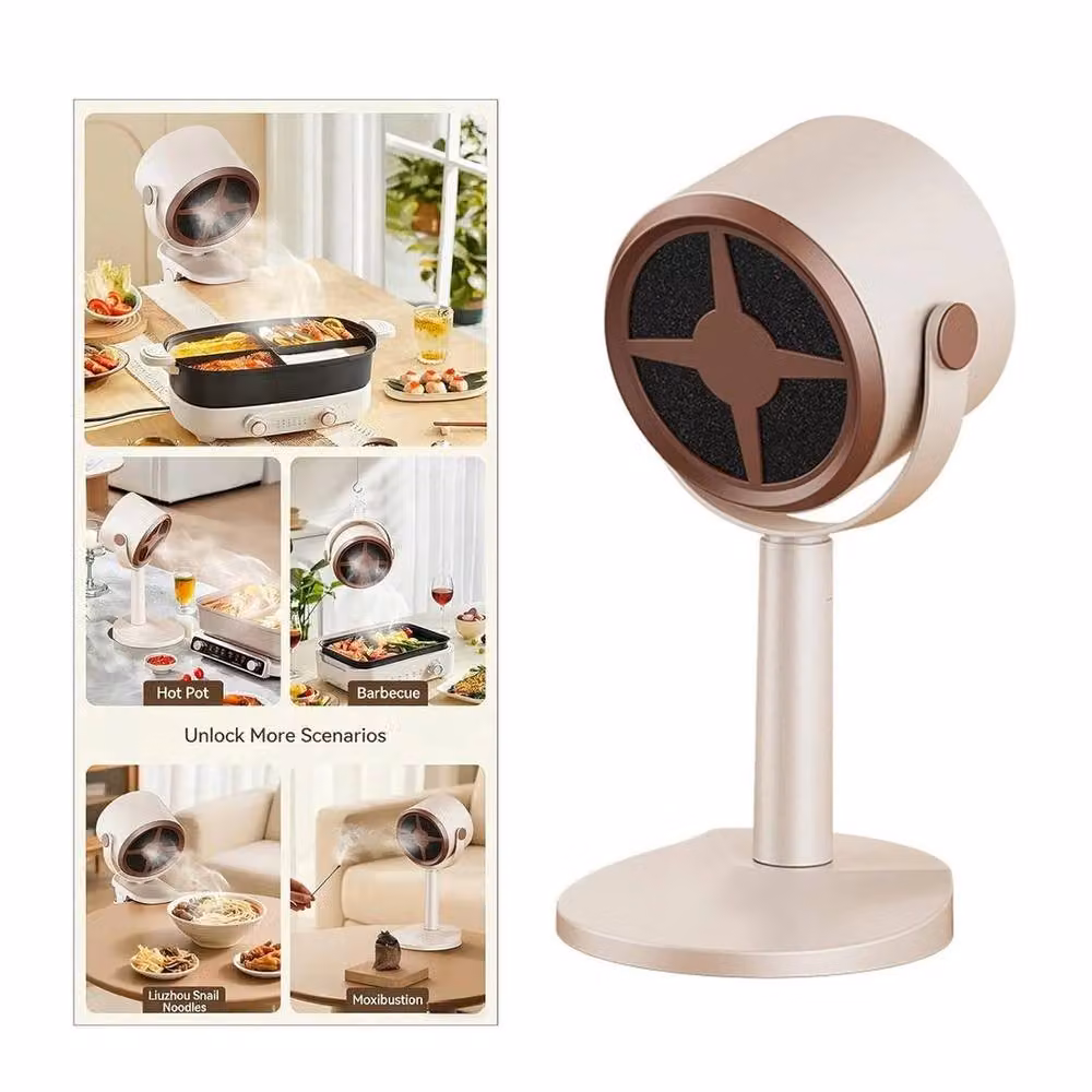 SPETLEK Mini Portable Smoke Purifier Fan in Beige, W/D/H: 100 x 15 x 15 cm – 2