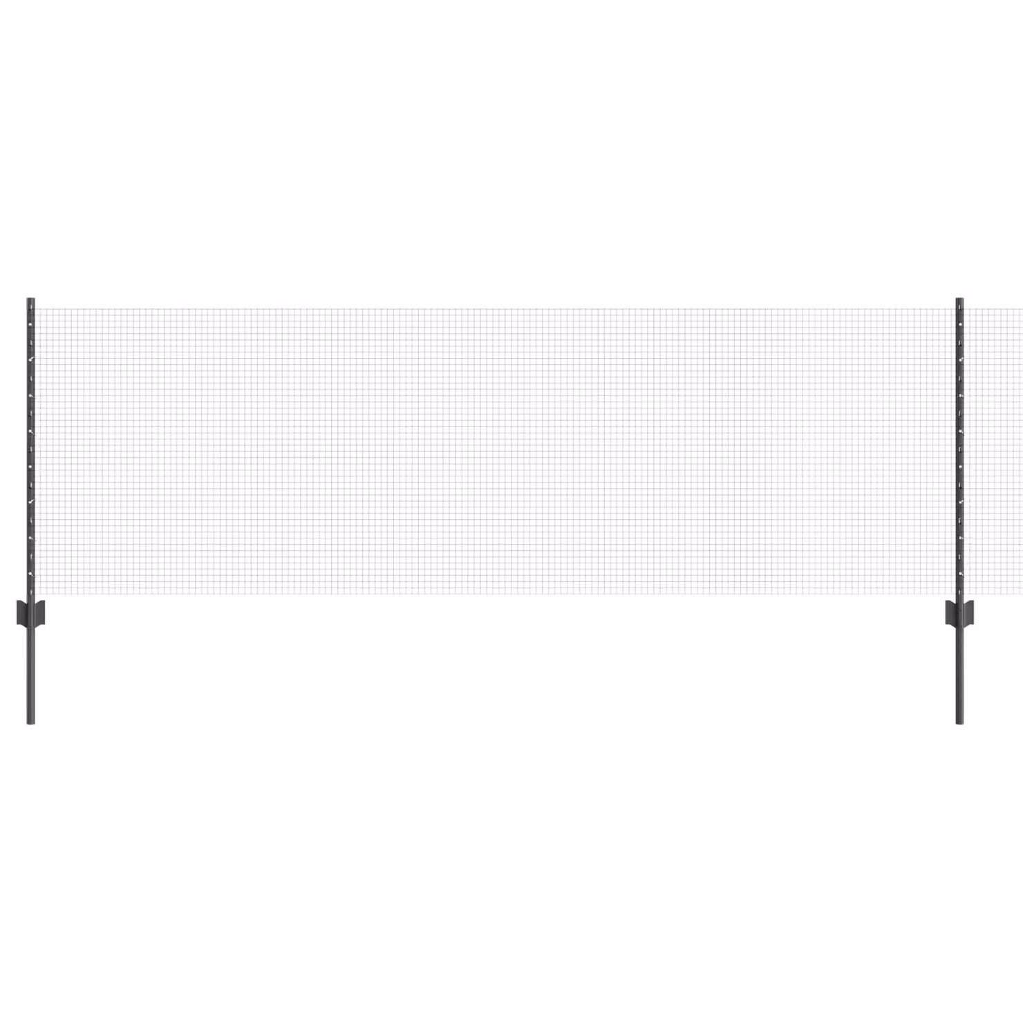 Berkfield Home Grey Galvanised Steel Welded Wire Fence with 44 U-Profile Posts, 0.8 x 100 m – 2