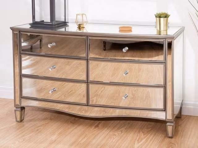 Birlea Elysee 6 Drawer Mirrored Chest of Drawers in Silver – 1