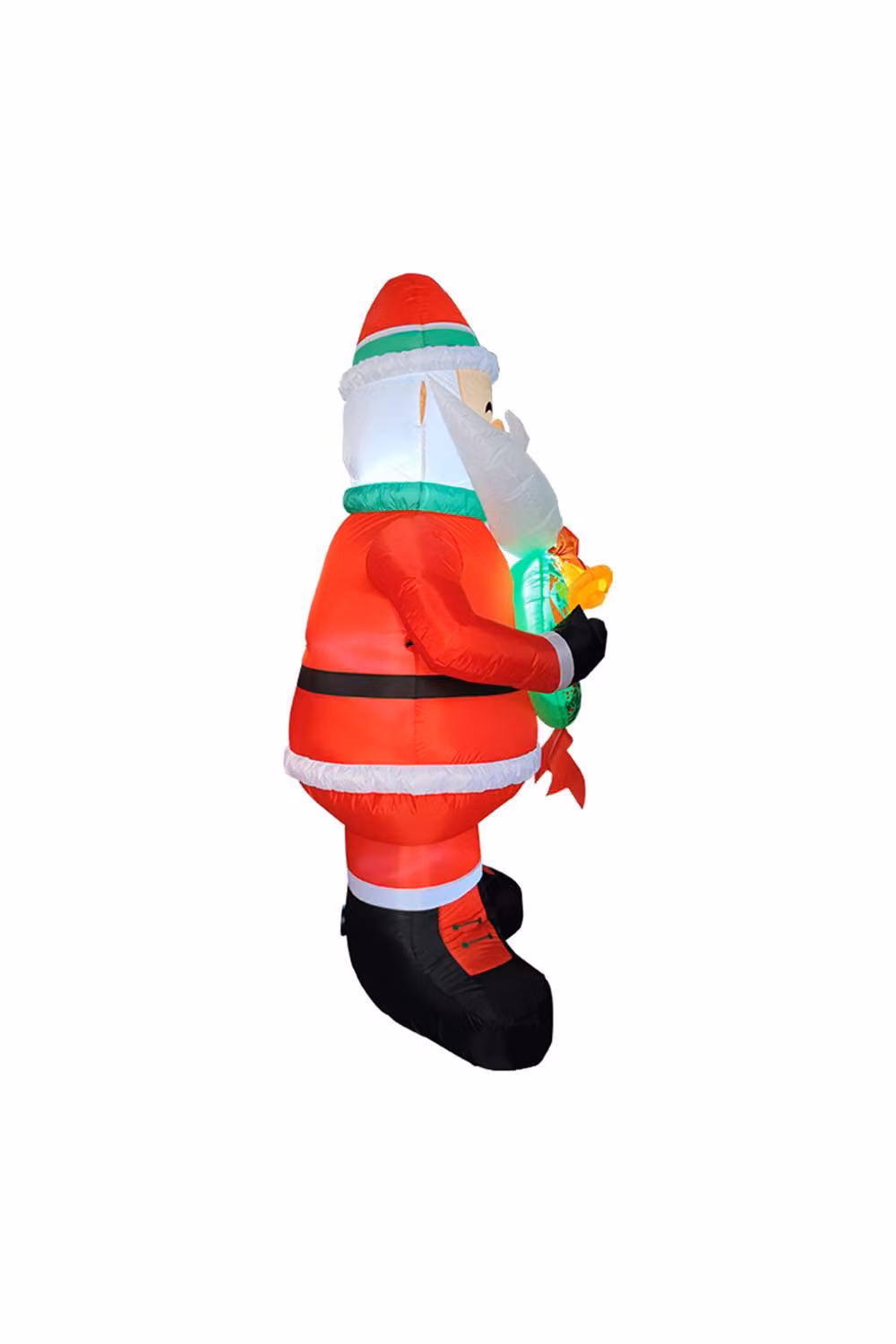 Garden Sanctuary Multicolour Inflatable Santa with Wreath and LED Lights, Height: 2.4 m – 5