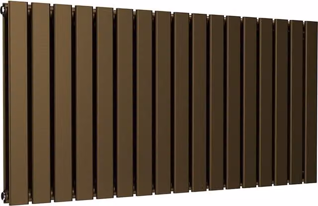 Lux Heat Flat Horizontal Double Radiator in Antique Brass, W: 119 cm, H: 60 cm