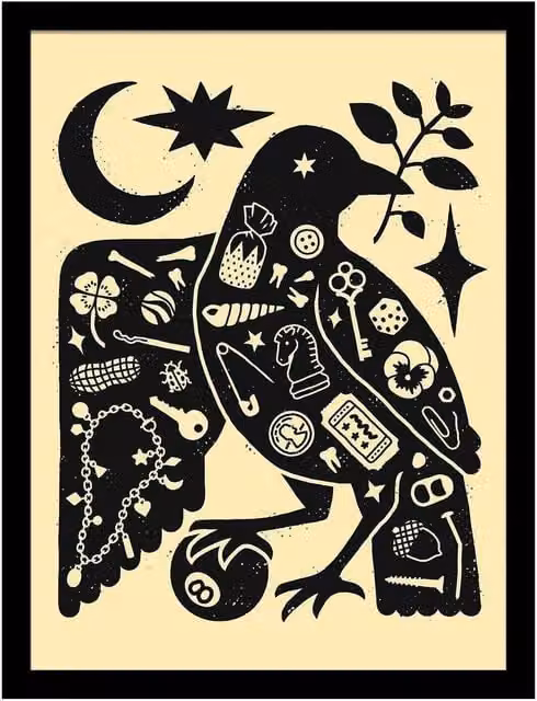 Pyramid International The Collectors Crow Multicolour Framed Paper Poster