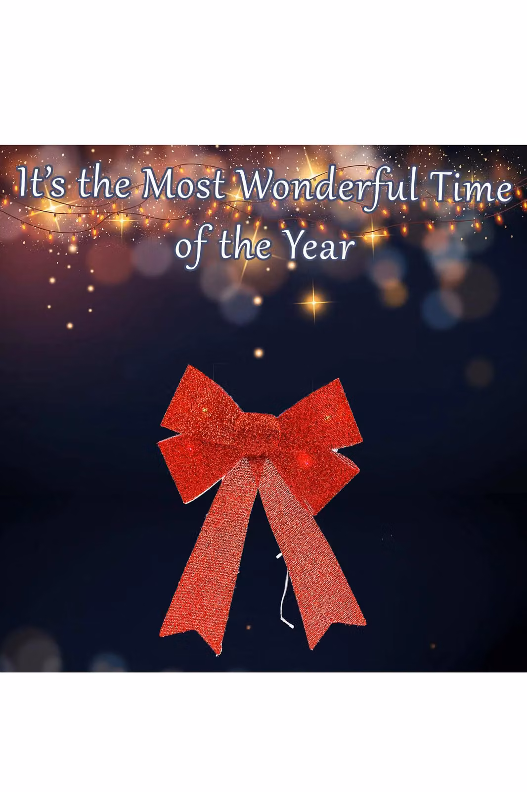 VFM e-Store Light Up Tinsel Bow Christmas Decoration, Red, W/D/H: 29 x 43 x 10 cm – 3