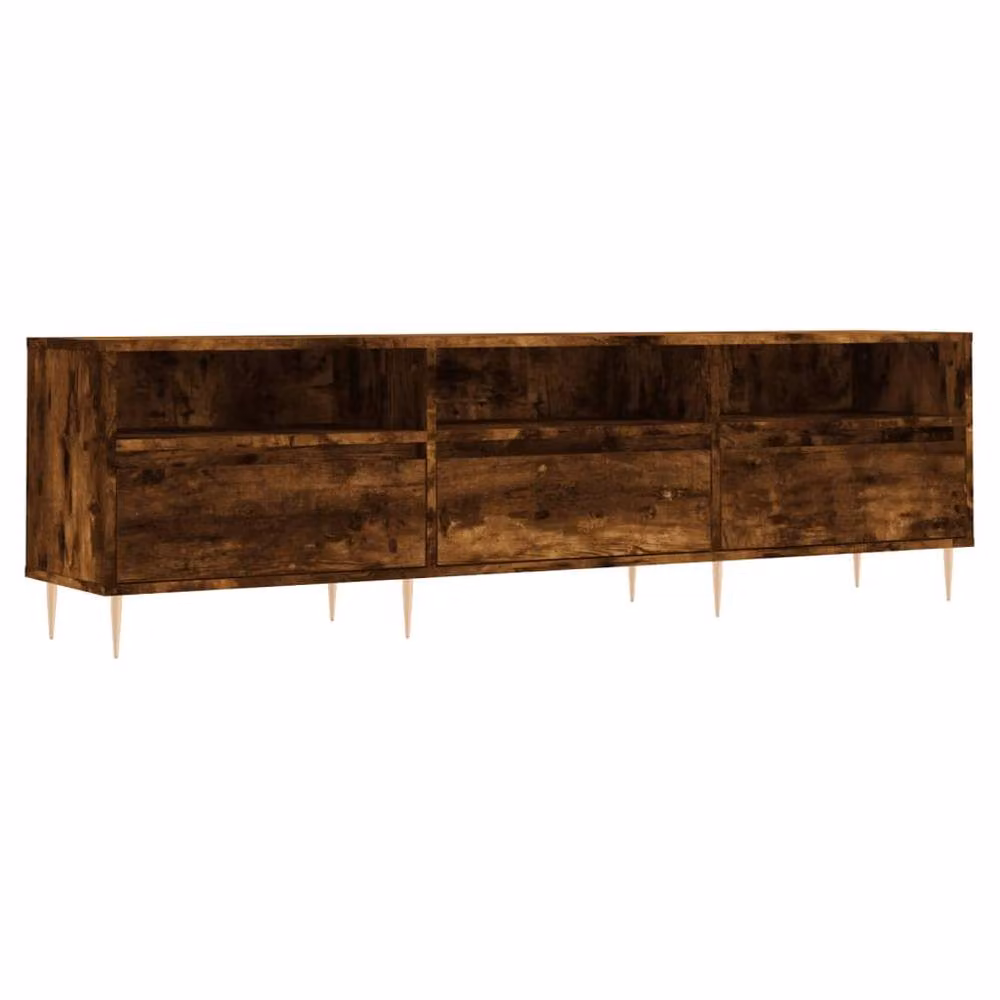 Berkfield Home Smoked Oak TV Cabinet in Brown, W/D/H: 150 x 30 x 44.5 cm – 3