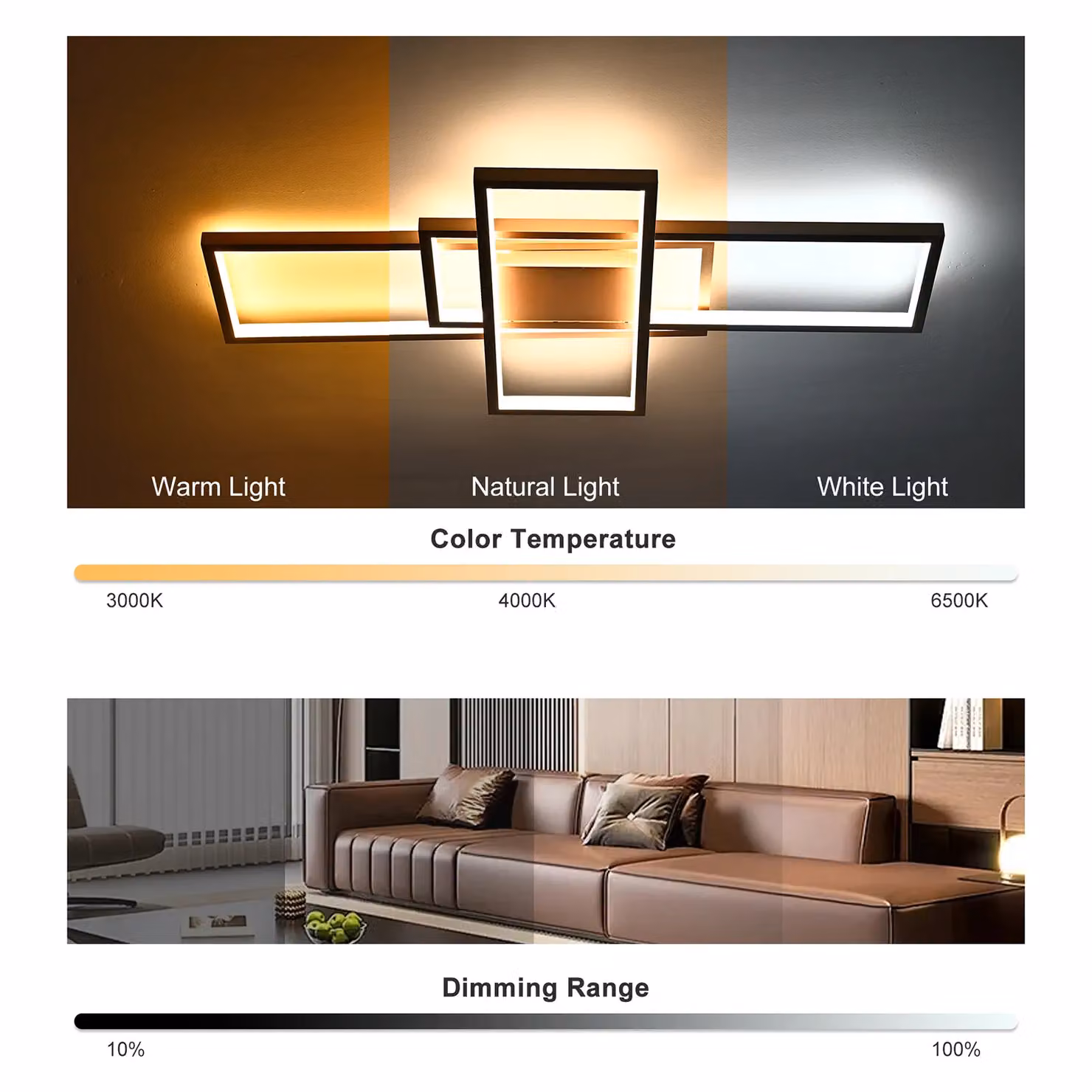 Garwarm 50W Dimmable LED Ceiling Light with Remote Control in Gold/Brass – 5