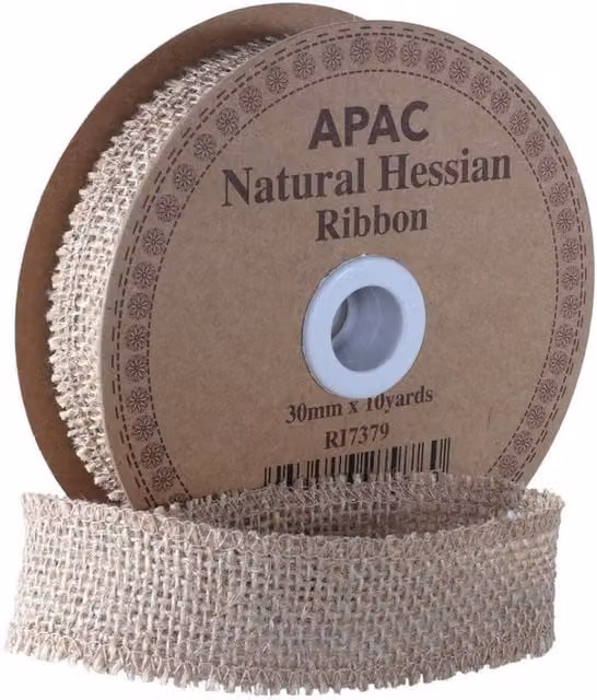 KDMD Natural Hessian Jute Twine, 2 Pack, Beige/Brown, Width: 30 mm, Length: 10 yards per roll – 1