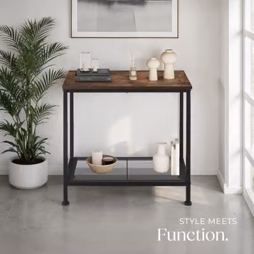 tectake Filton Bedside Table in Black and Brown, W/D/H: 60 x 30.5 x 60.5 cm – 2