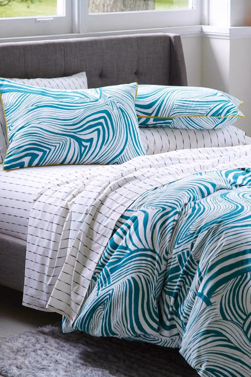 Martex Green Zebra Marble Cotton Duvet Cover and Pillowcase Set, W: 180 cm, H: 200 cm – 2