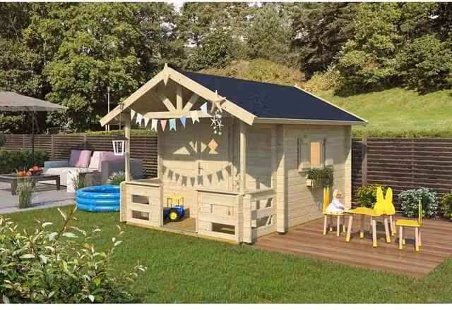 Lasita Maja Ltd Lido Log Cabin Home Office in Beige, W: 330 cm, D: 270 cm, H: 210.9 cm – 1