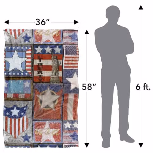 JQ Licensing Patriotic Pattern Silky Touch Super Soft Fleece Throw Blanket, Multicolour, W/D/H: 91 x 147 cm – 3