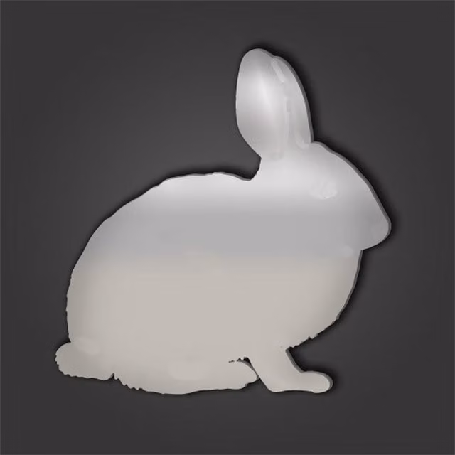 Rabbit Style 5 Silver Acrylic Mirror, 50 cm