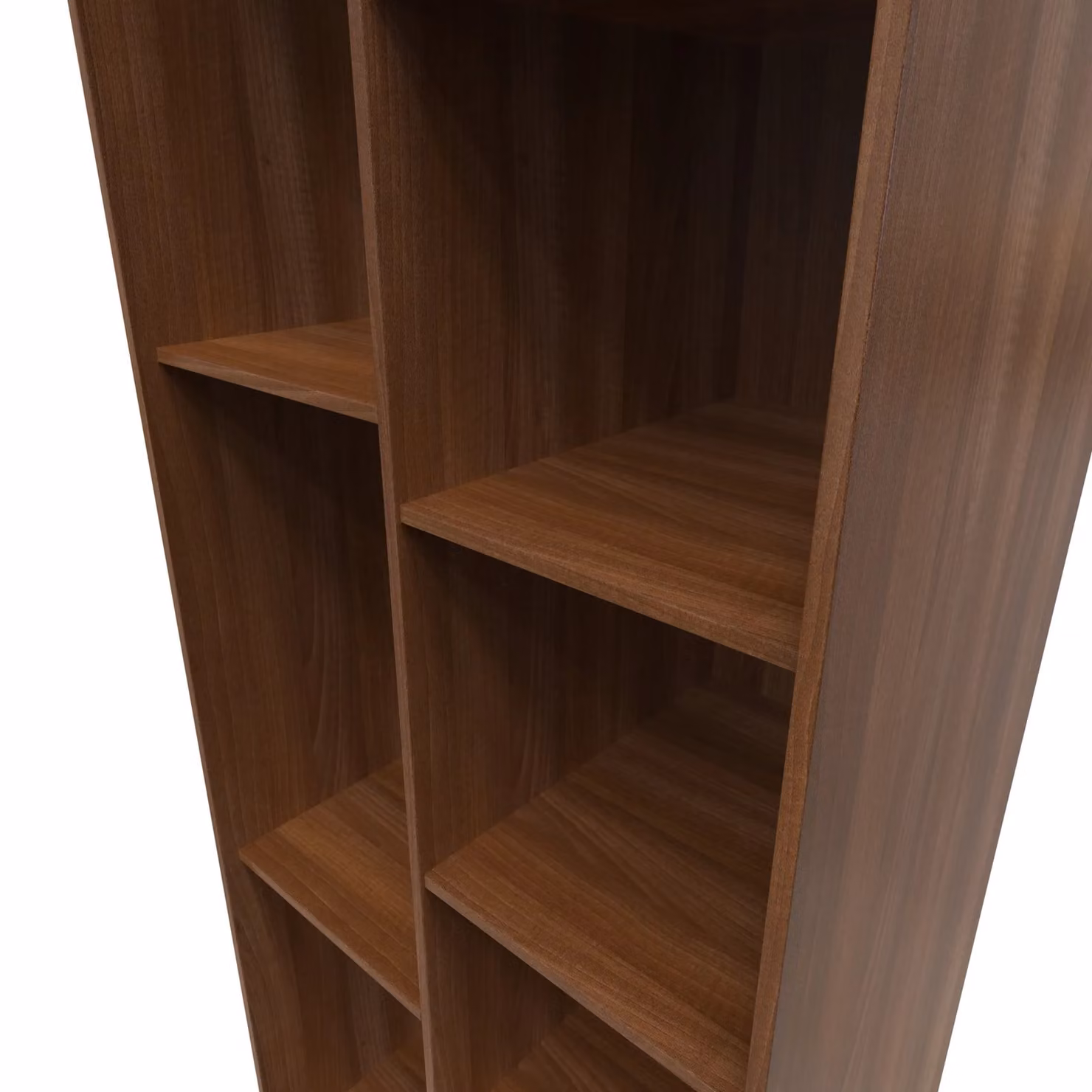 Ready Assembled 2 U Carlton Tall Shelf Unit in Walnut Brown – 3