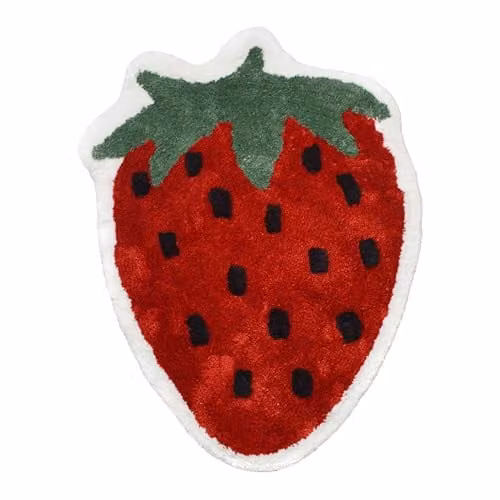 Mooky Mats Strawberry Non-Slip Bath Mat, Red and Green, W: 60 cm, D: 80 cm