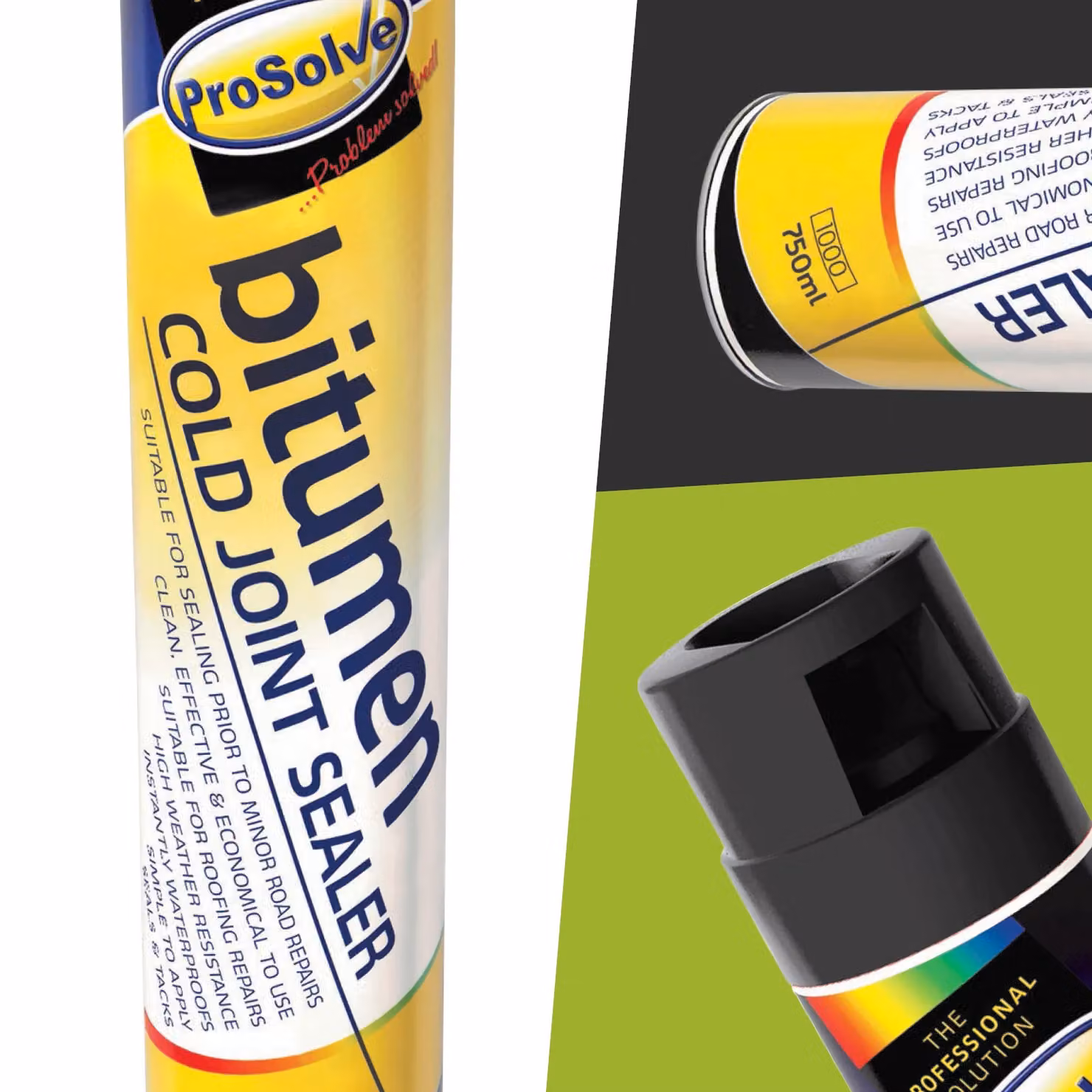 Pegdev 6 x 750ml Bitumen Cold Joint Sealer Spray Adhesive Tack Coat Moisture Sealant in Yellow – 3